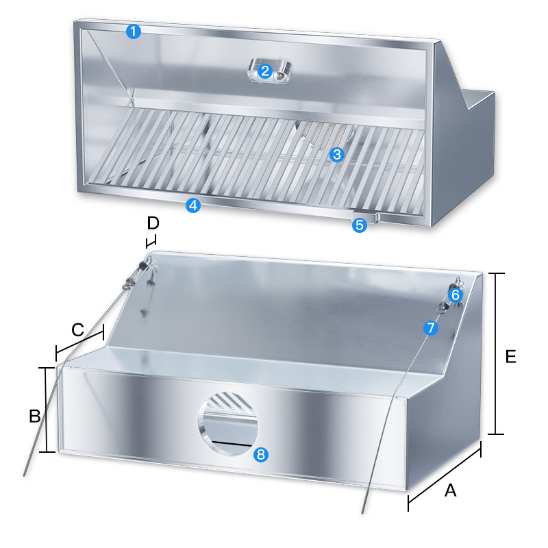 Commercial Kitchen Range Hood - Commercial Stainless Steel Kitchen air Purifier