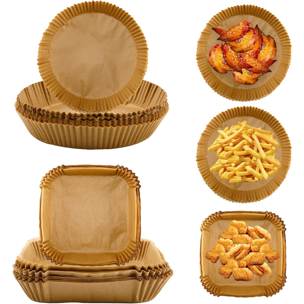 Commercial Kitchen Pots And Pans - 50/100pcs Air Fryer Disposable Paper Round/Square/Rectangle