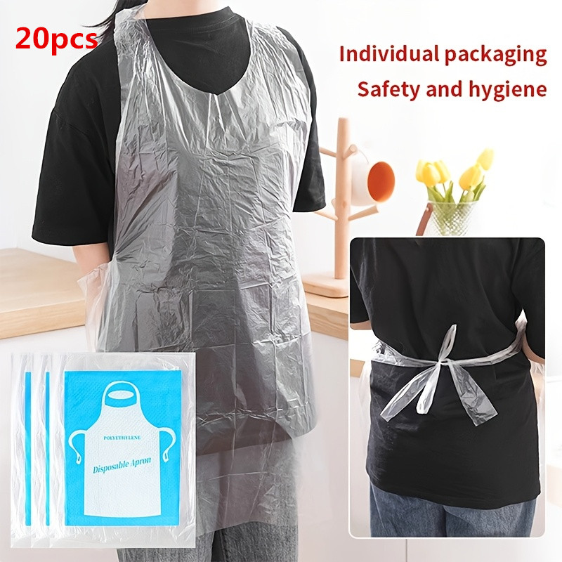 Commercial Kitchen Oil Disposal - 20pcs Disposable apron -PE plastic oil