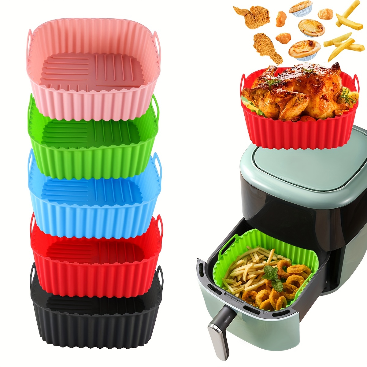 Deep Fryer Commercial - 1 square silicone air fryer liner