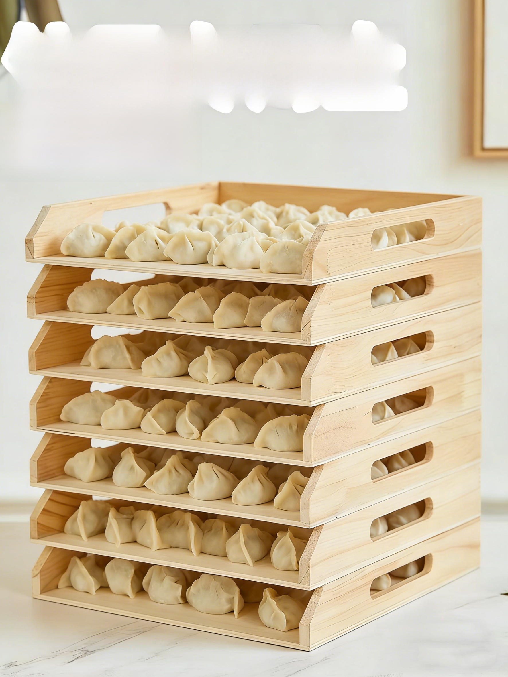 Commercial Kitchen Utensil Storage - Wooden Multi-Layer Dumpling Tray Commercial Use