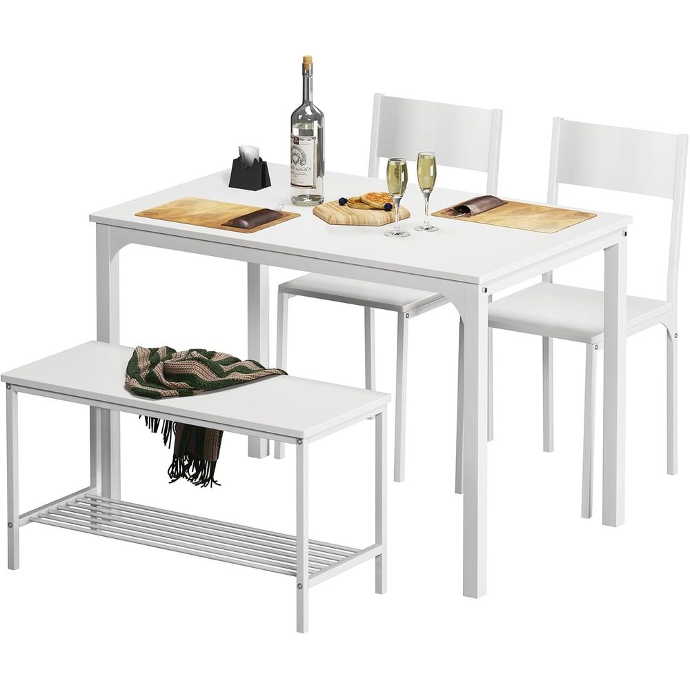 Commercial Kitchen Bench - 4 Pieces Dining Table Set, 43.3