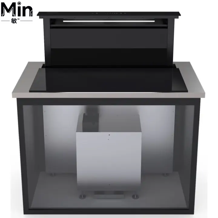 Commercial Kitchen Range Hood - Built-In Downdraft Cooker Hood, 60/90cm Quiet