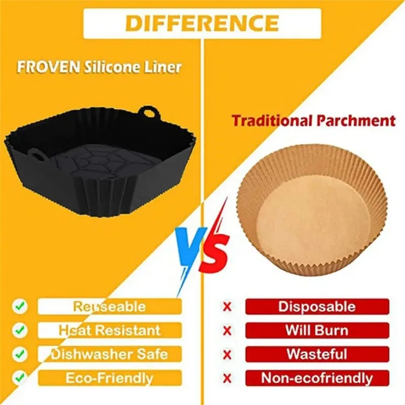 1pc silicone air fryer pot tra - огляд і ціна Commercial Kitchen Pots And Pans