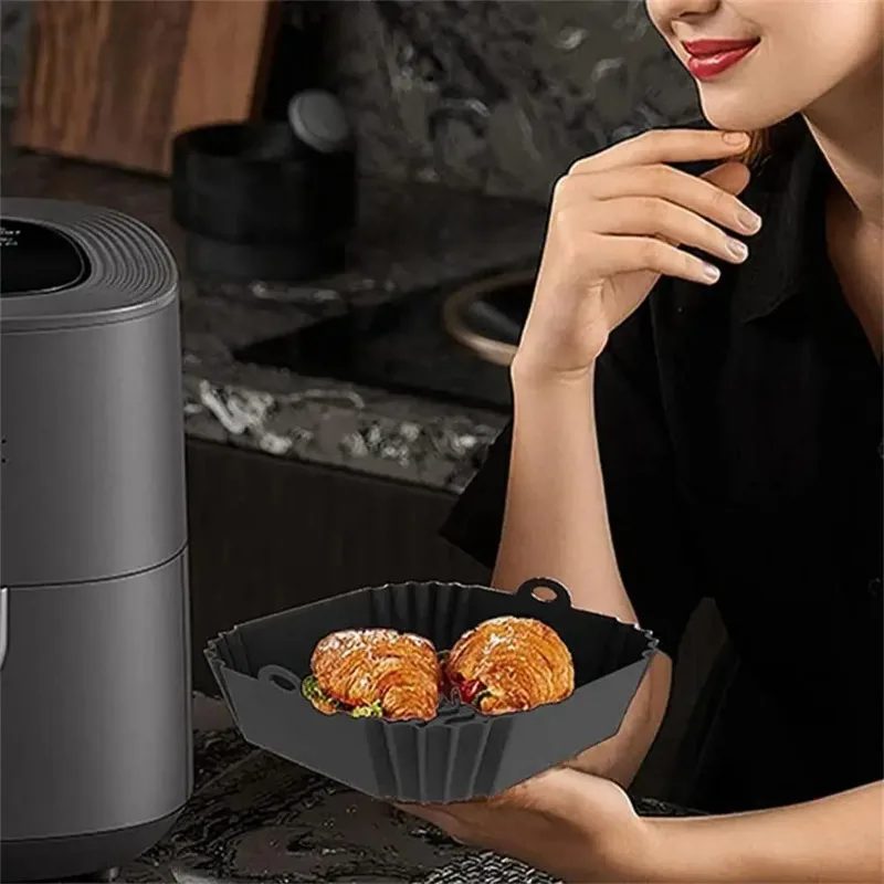 1pc silicone air fryer pot tra - огляд і ціна Commercial Kitchen Pots And Pans