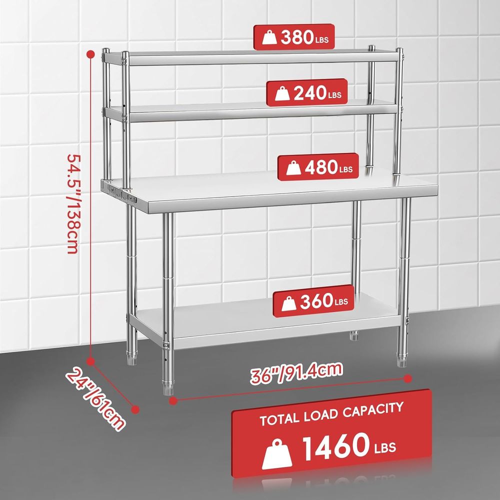 Commercial 36x24 Stainless Ste - огляд і ціна Commercial Kitchen Prep Table With Storage