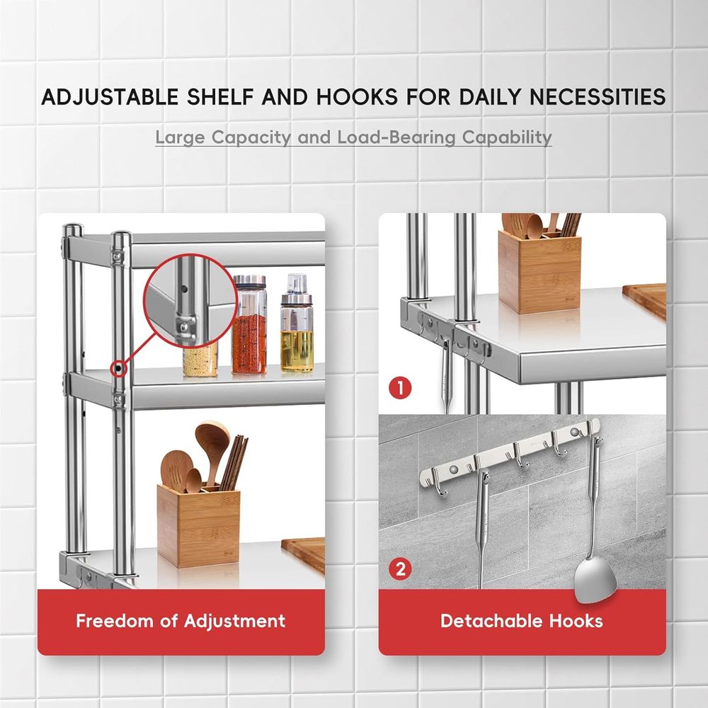 Commercial 36x24 Stainless Ste - огляд і ціна Commercial Kitchen Prep Table With Storage