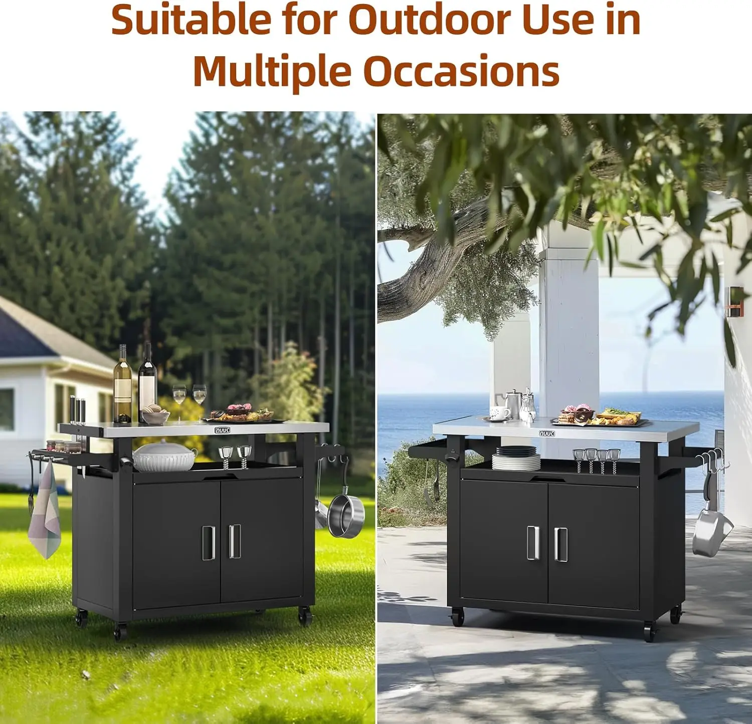 Outdoor Grill Cart with Storag - огляд і ціна Commercial Kitchen Prep Table With Storage