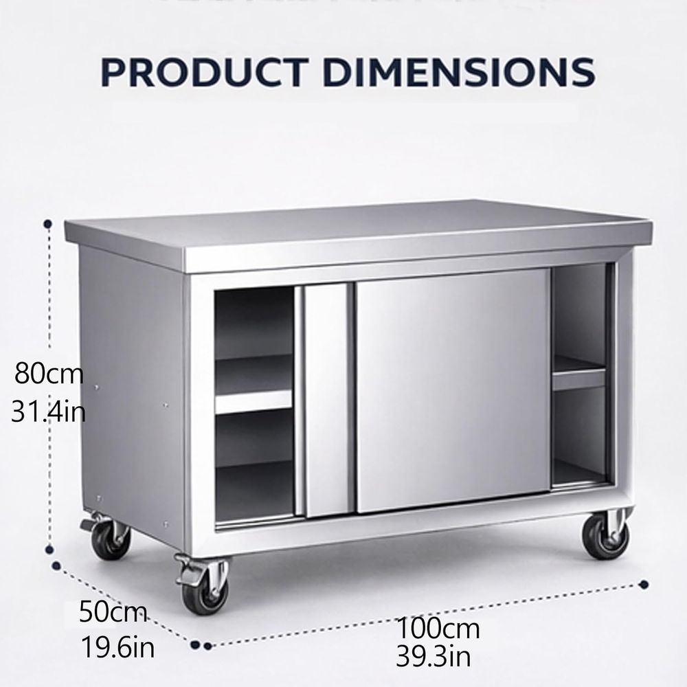 Heavy-Duty Stainless Steel Wor - огляд і ціна Commercial Kitchen Prep Table With Storage