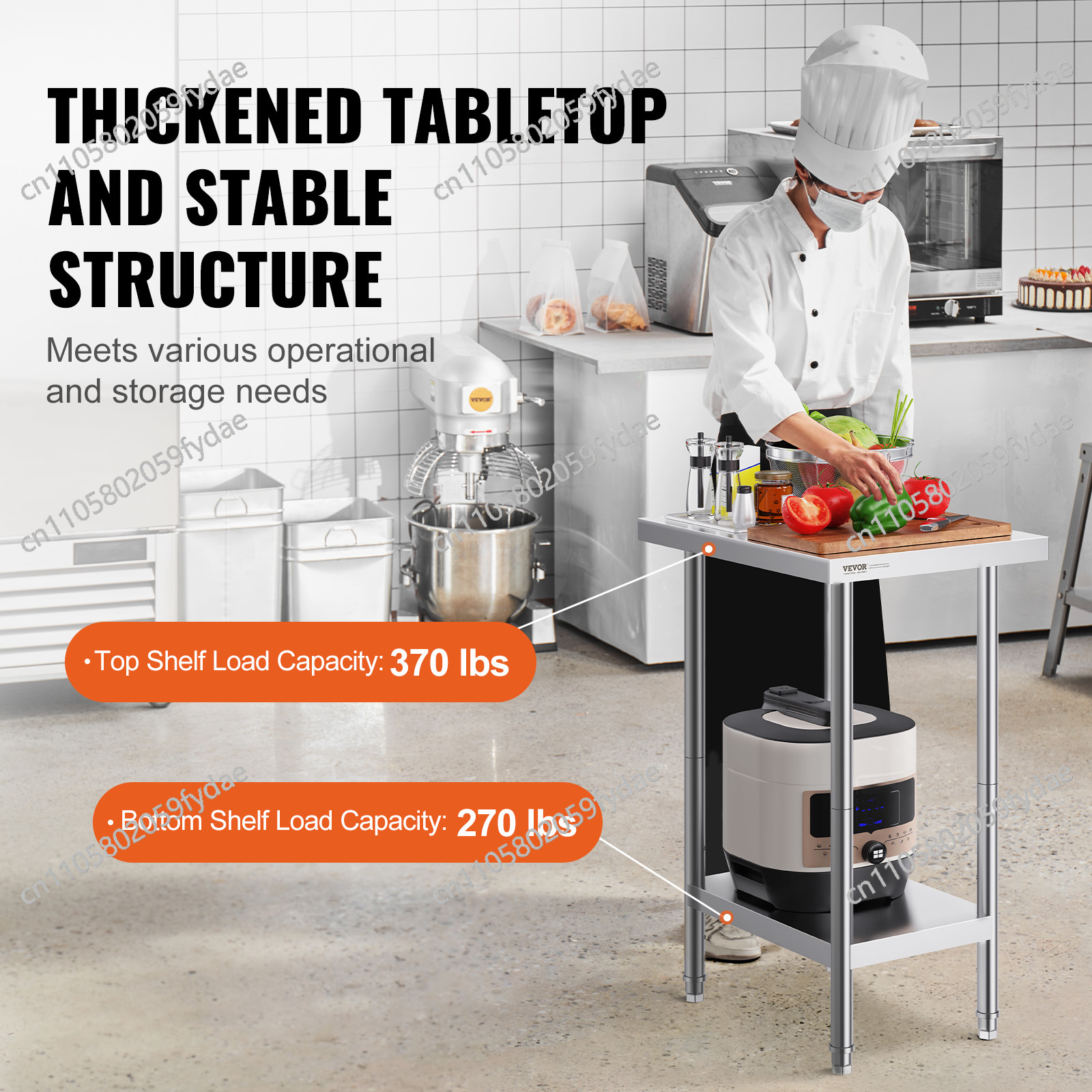 For Stainless Steel Prep Table - огляд і ціна Commercial Kitchen Prep Table With Storage