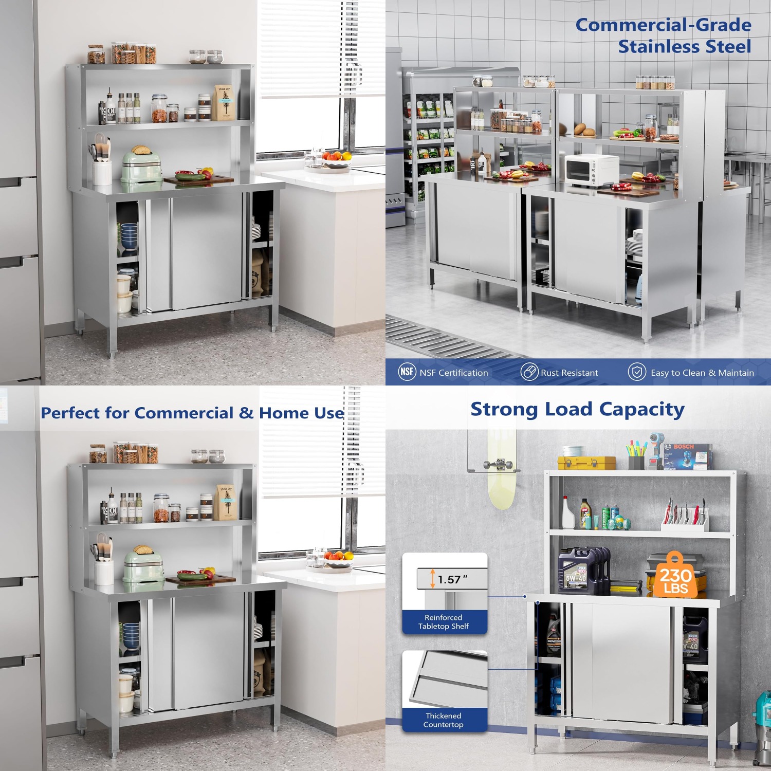 Stainless Steel Work Table 39x - огляд і ціна Commercial Kitchen Prep Table With Storage
