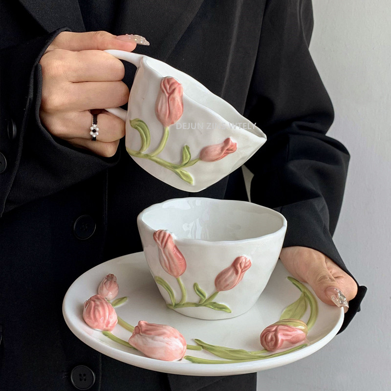 Tulip Ceramic Mug Embossed Flo - огляд і ціна Commercial Kitchen Setup