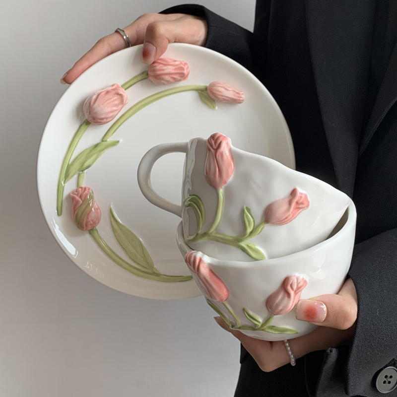 Tulip Ceramic Mug Embossed Flo - огляд і ціна Commercial Kitchen Setup