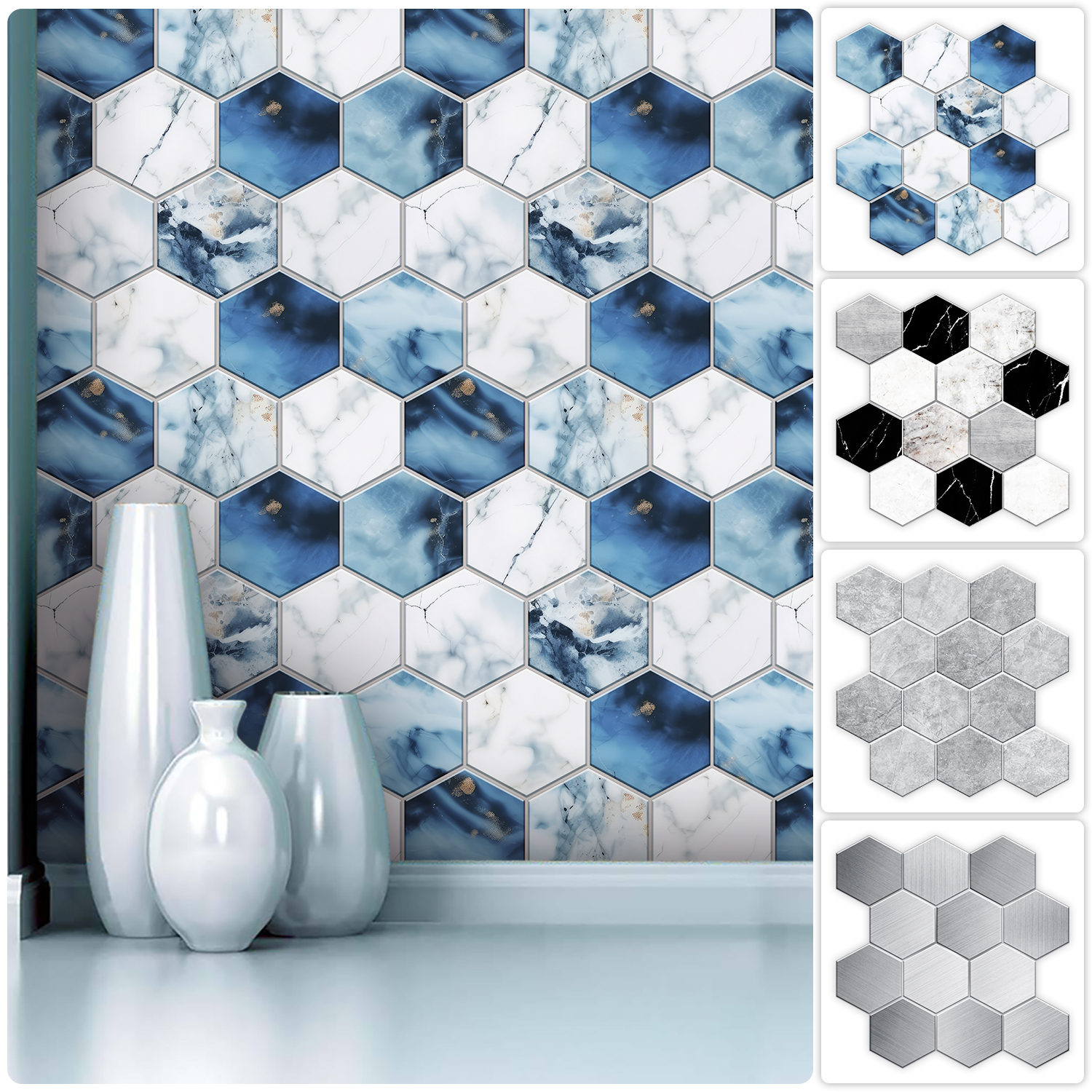 5 Styles Flat Hexagon Marble E - огляд і ціна Commercial Kitchen Tiles