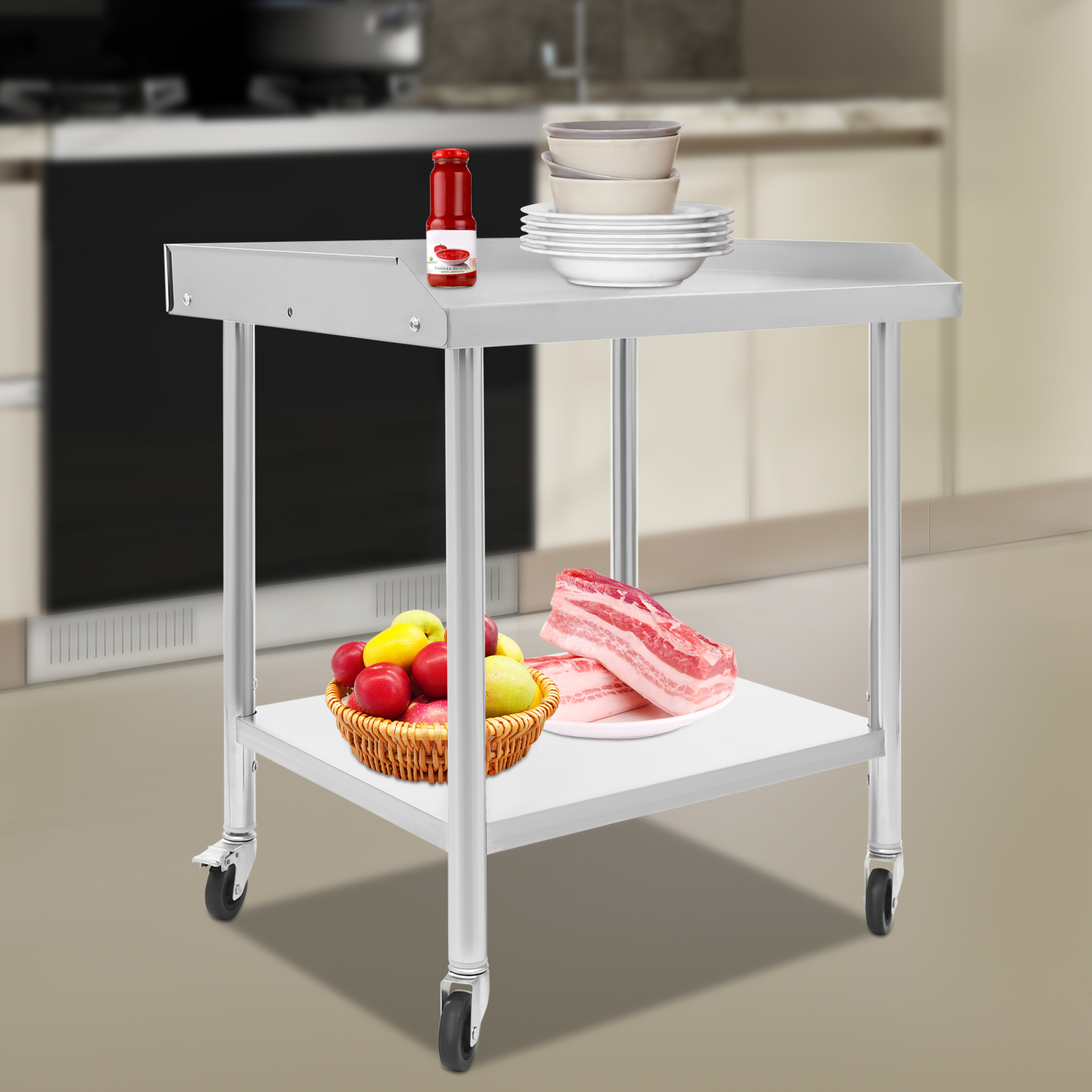 2 Tier Stainless Steel Work Ta - огляд і ціна Commercial Kitchen Prep Table With Storage