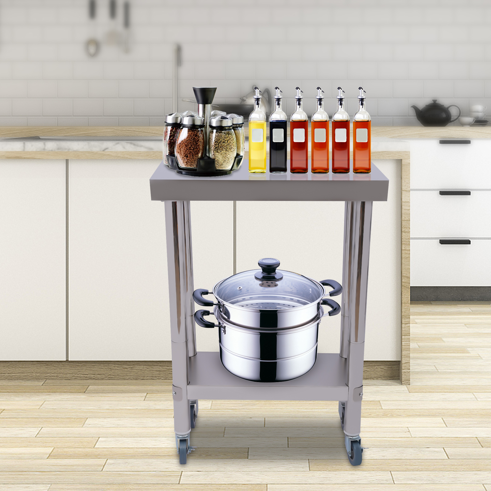 Stainless Steel Kitchen Workto - огляд і ціна Commercial Kitchen Prep Table With Storage