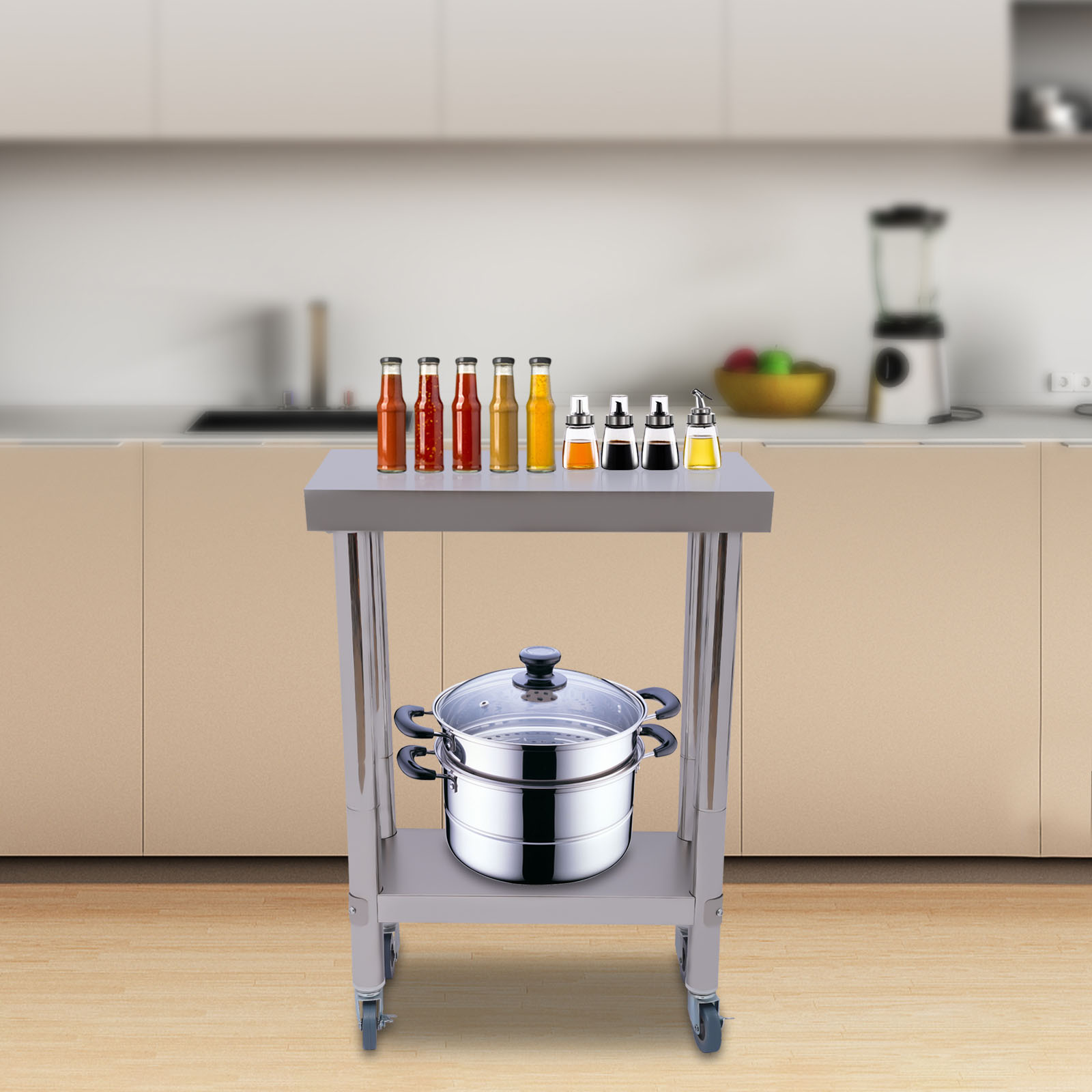 Stainless Steel Kitchen Workto - огляд і ціна Commercial Kitchen Prep Table With Storage