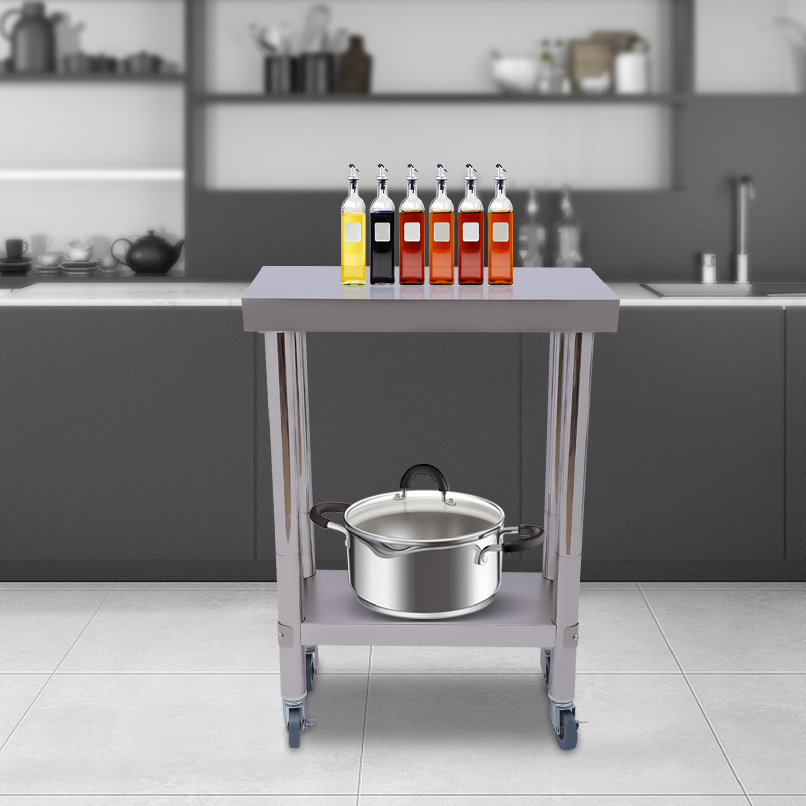 Stainless Steel Kitchen Workto - огляд і ціна Commercial Kitchen Prep Table With Storage