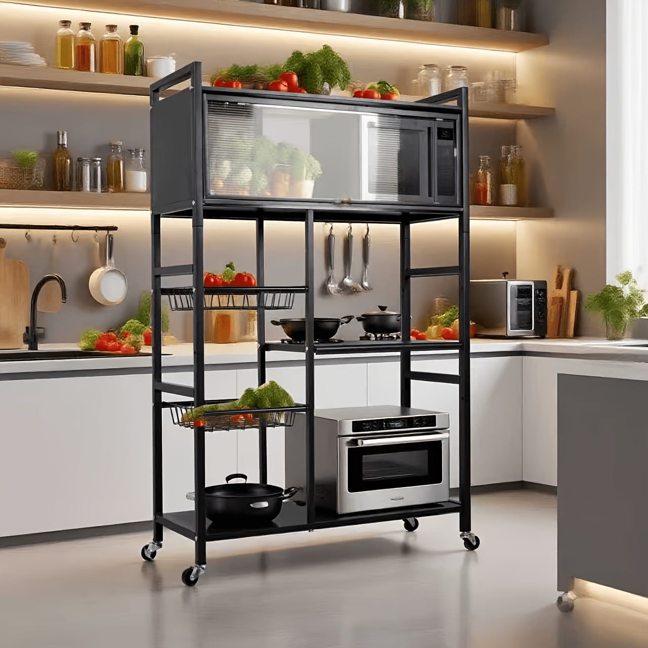 us1pc Movable Storage Rack, Ad - огляд і ціна Commercial Kitchen Shelving