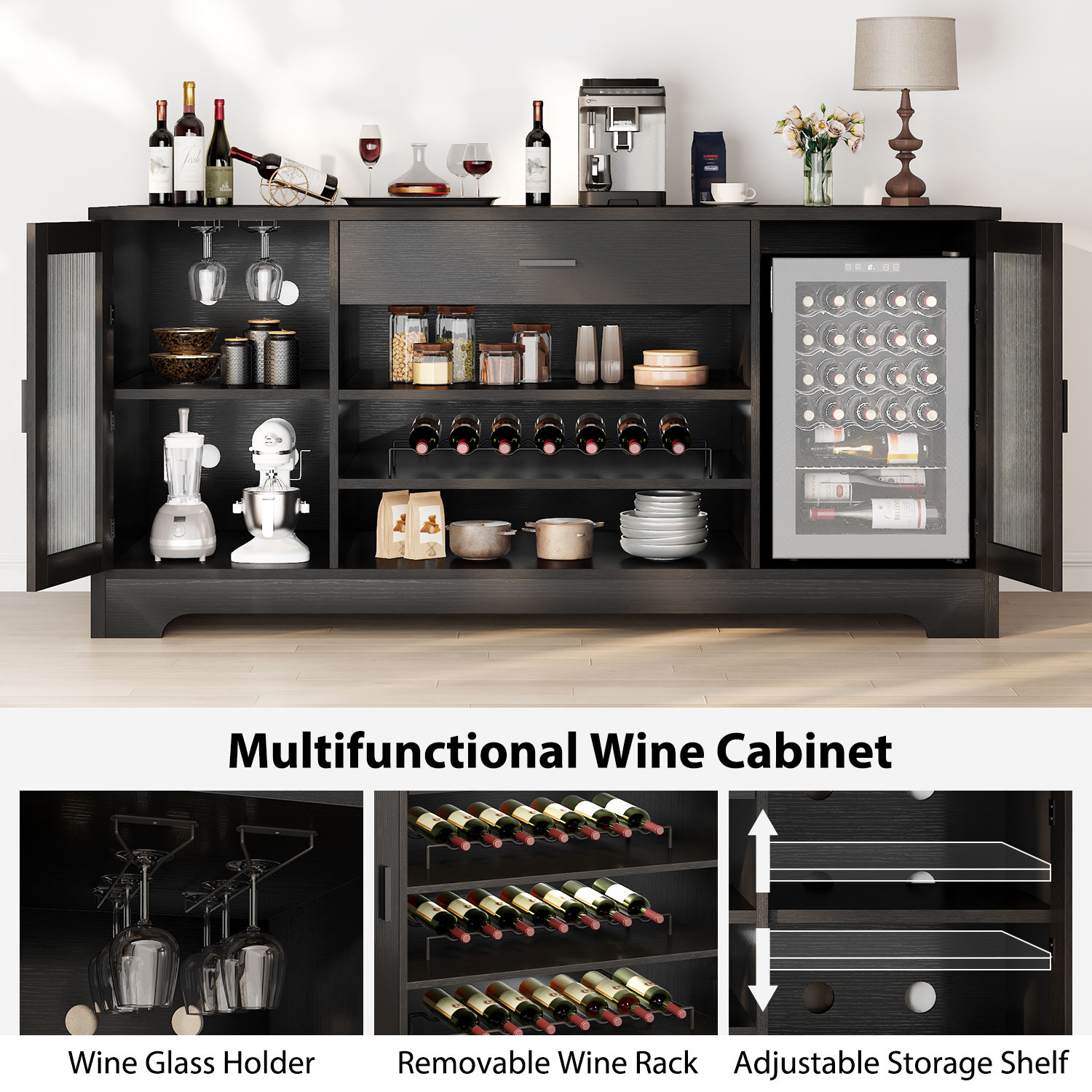 Wooden wine family bar cabinet - огляд і ціна Commercial Kitchen Refrigerator