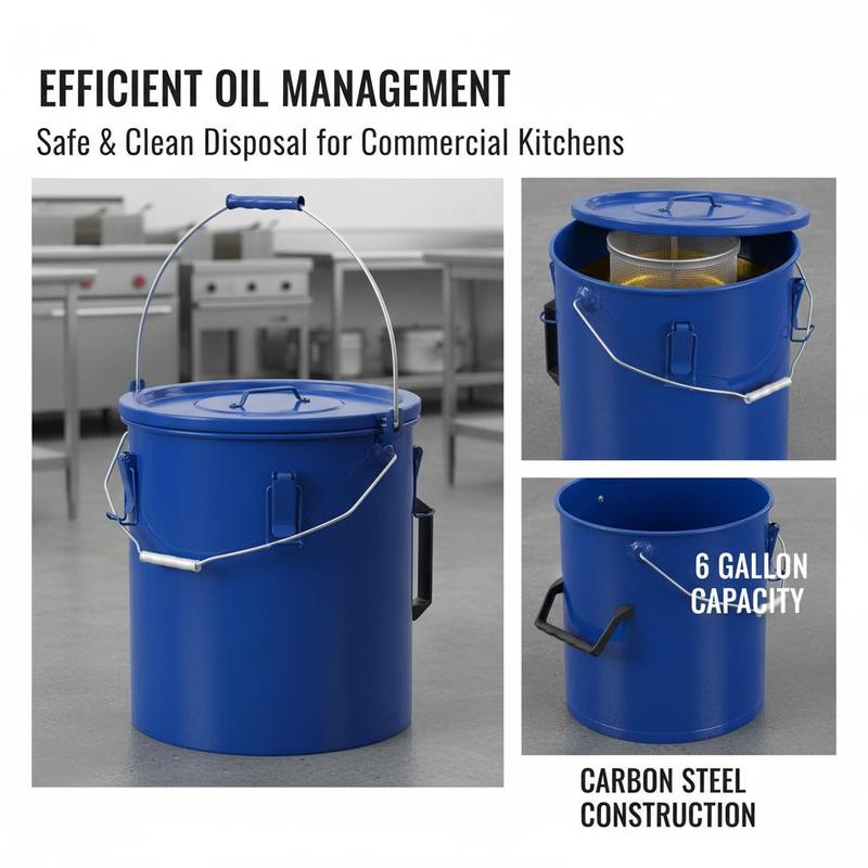 Carbon Steel Oil Storage Pail  - огляд і ціна Commercial Kitchen Oil Disposal