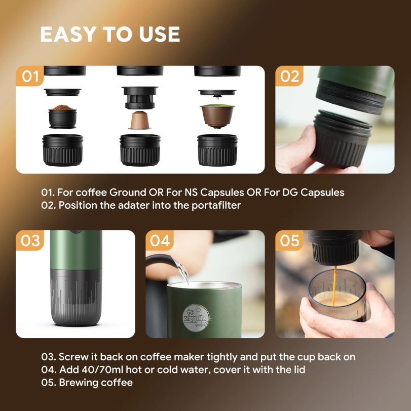 Portable Espresso Machine 3-in - огляд і ціна Commercial Espresso Machine