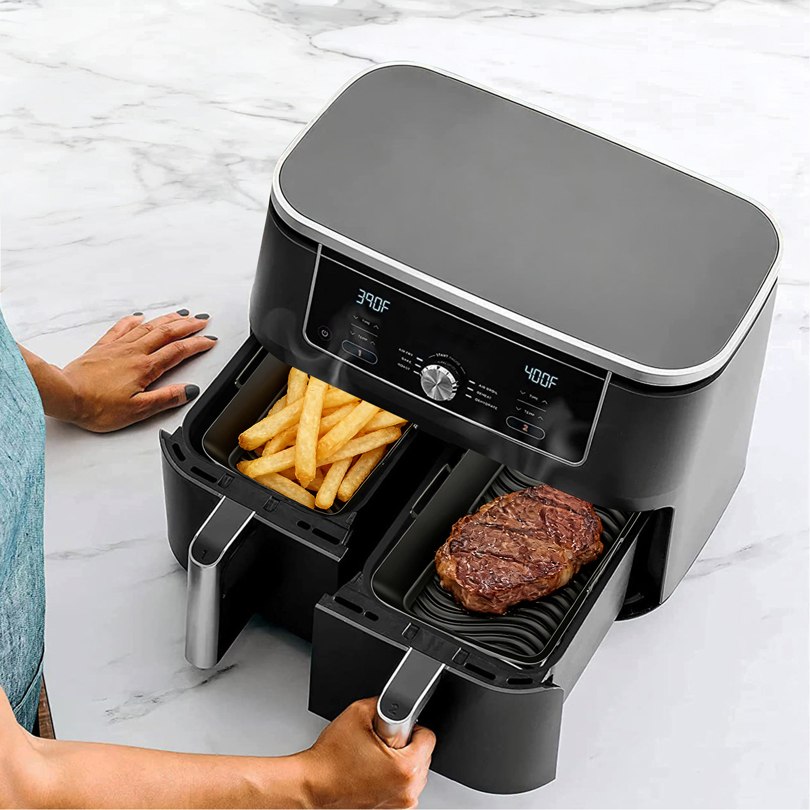 2Pcs Air Fryer Silicone Liners - огляд і ціна Commercial Kitchen Pots And Pans