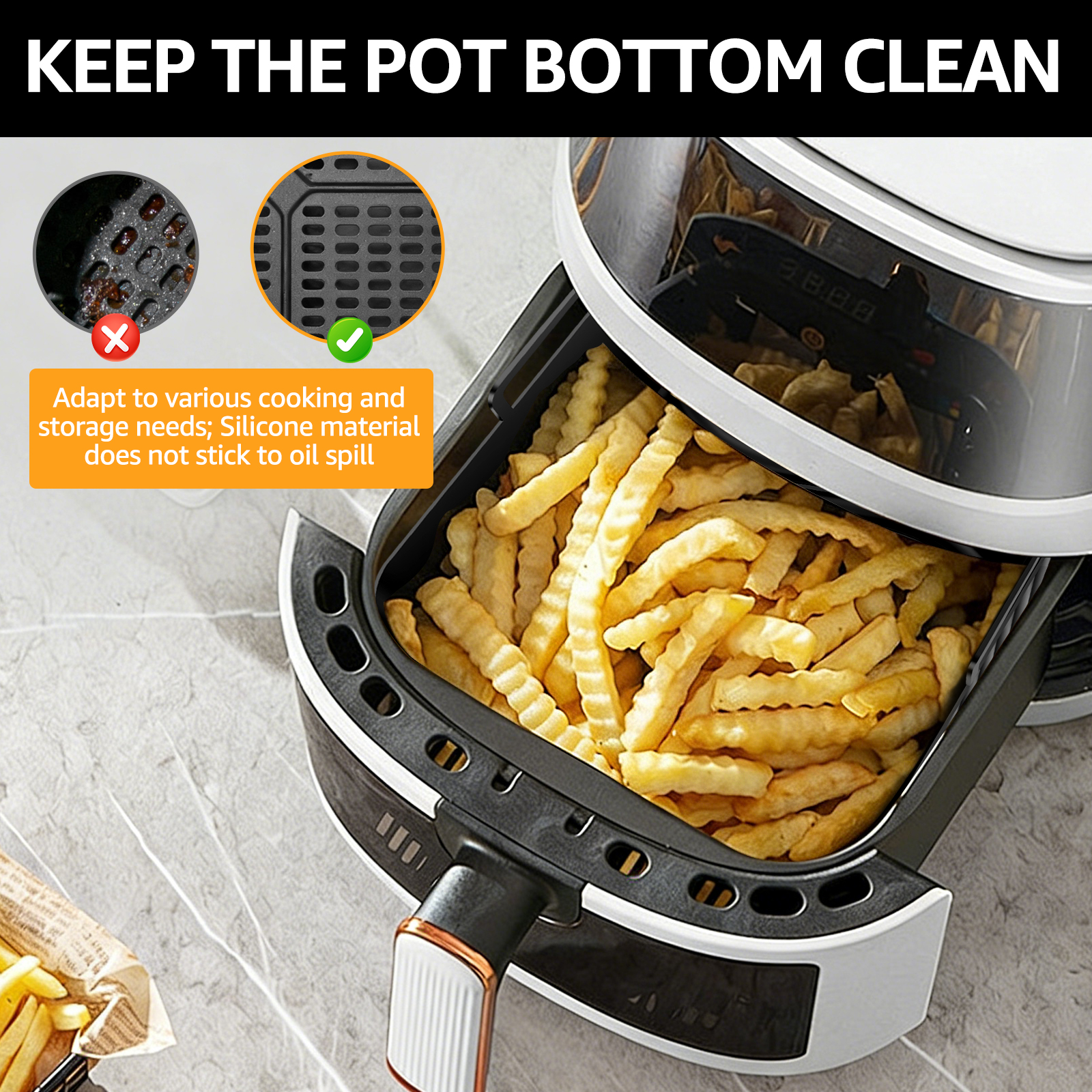 2Pcs Air Fryer Silicone Liners - огляд і ціна Commercial Kitchen Pots And Pans
