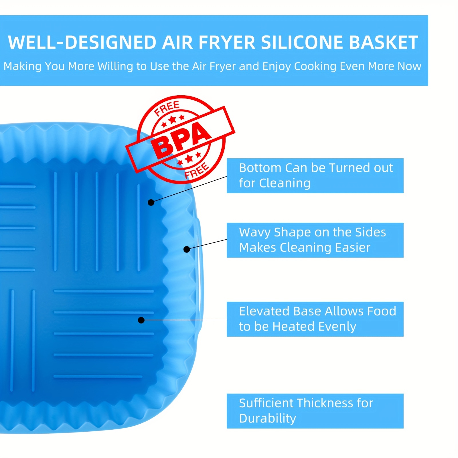 1 square silicone air fryer li - огляд і ціна Deep Fryer Commercial