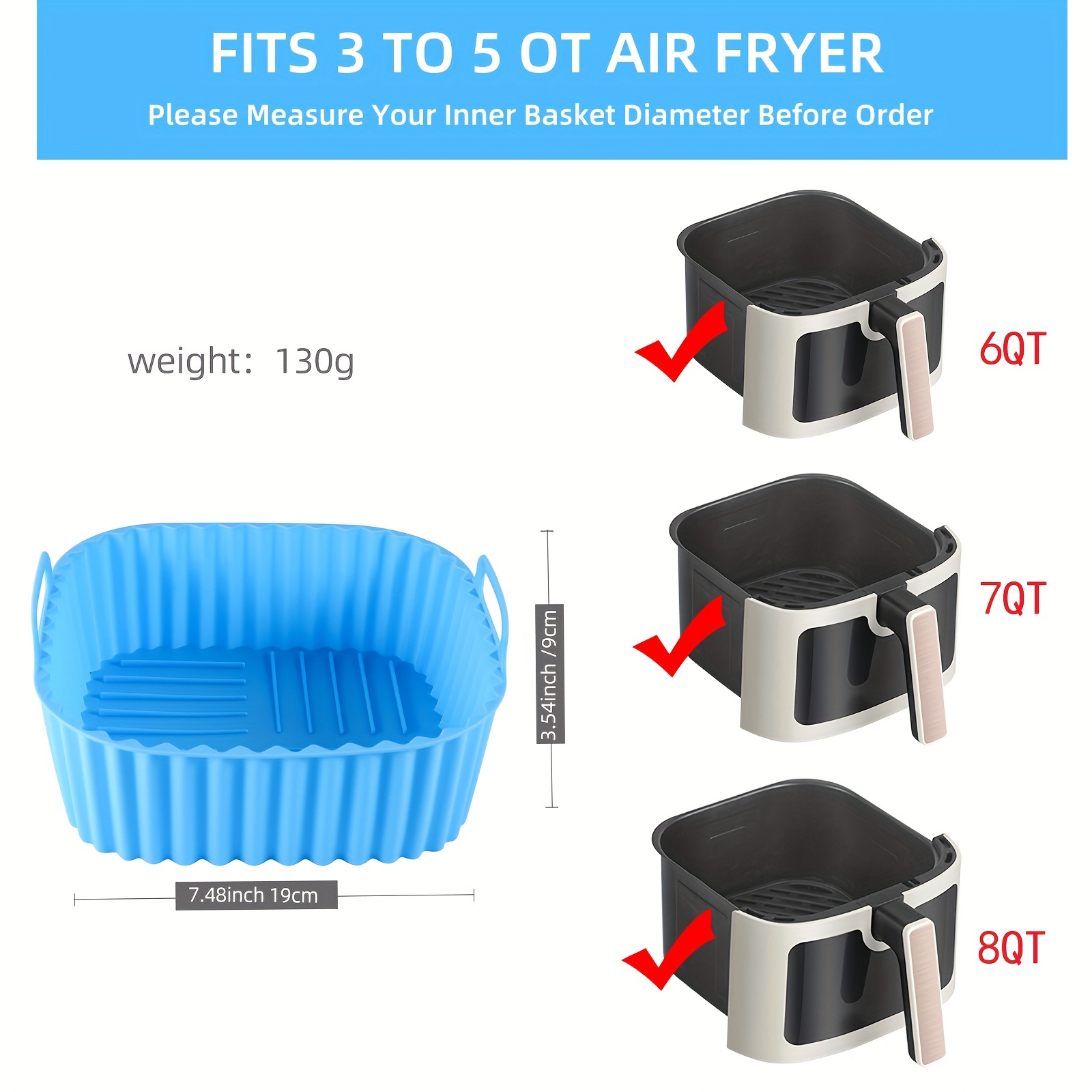 1 square silicone air fryer li - огляд і ціна Deep Fryer Commercial