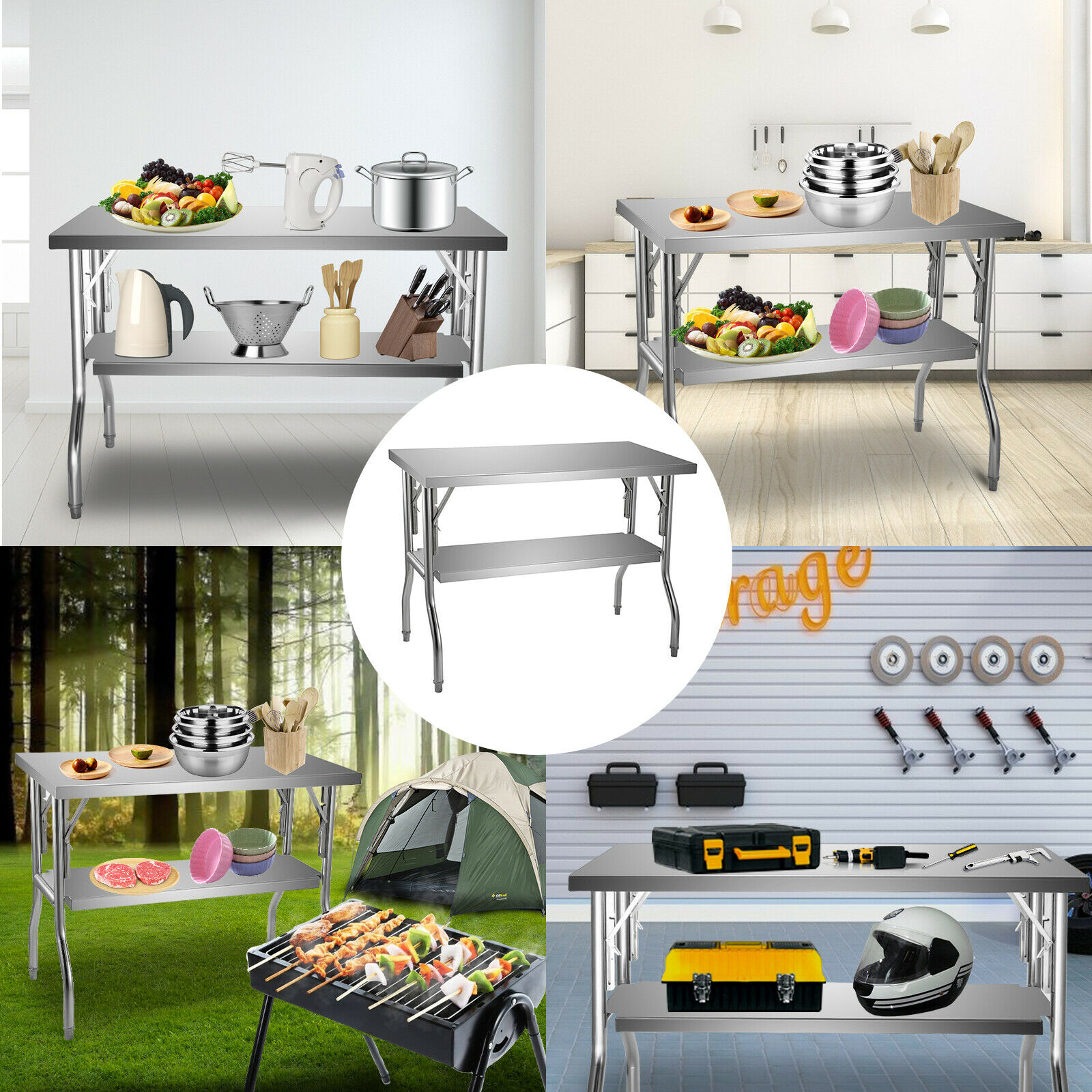 Single/Double-Shelf Profession - огляд і ціна Commercial Kitchen Prep Table With Storage