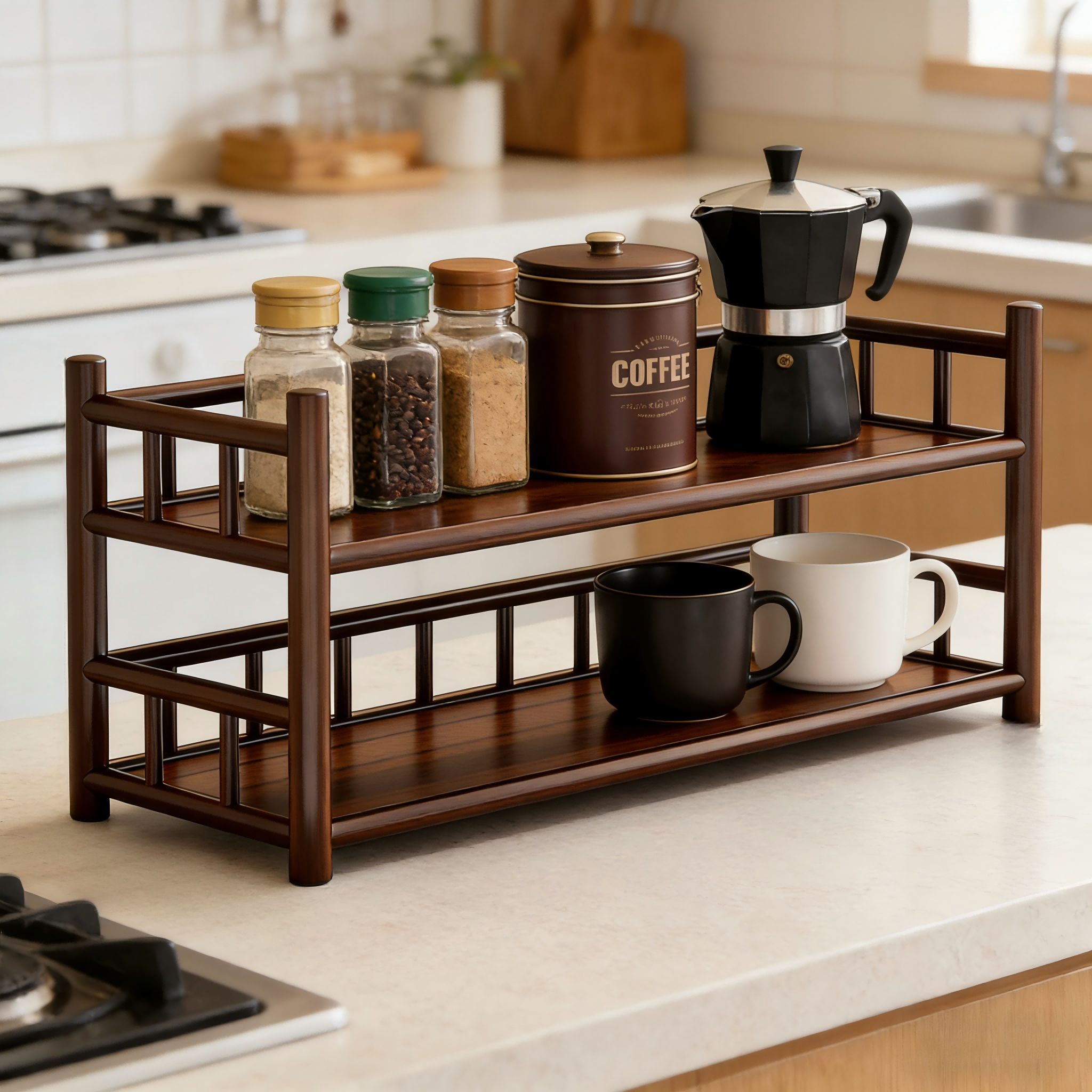 Bamboo Matcha & Coffee Station - огляд і ціна Commercial Kitchen Shelving