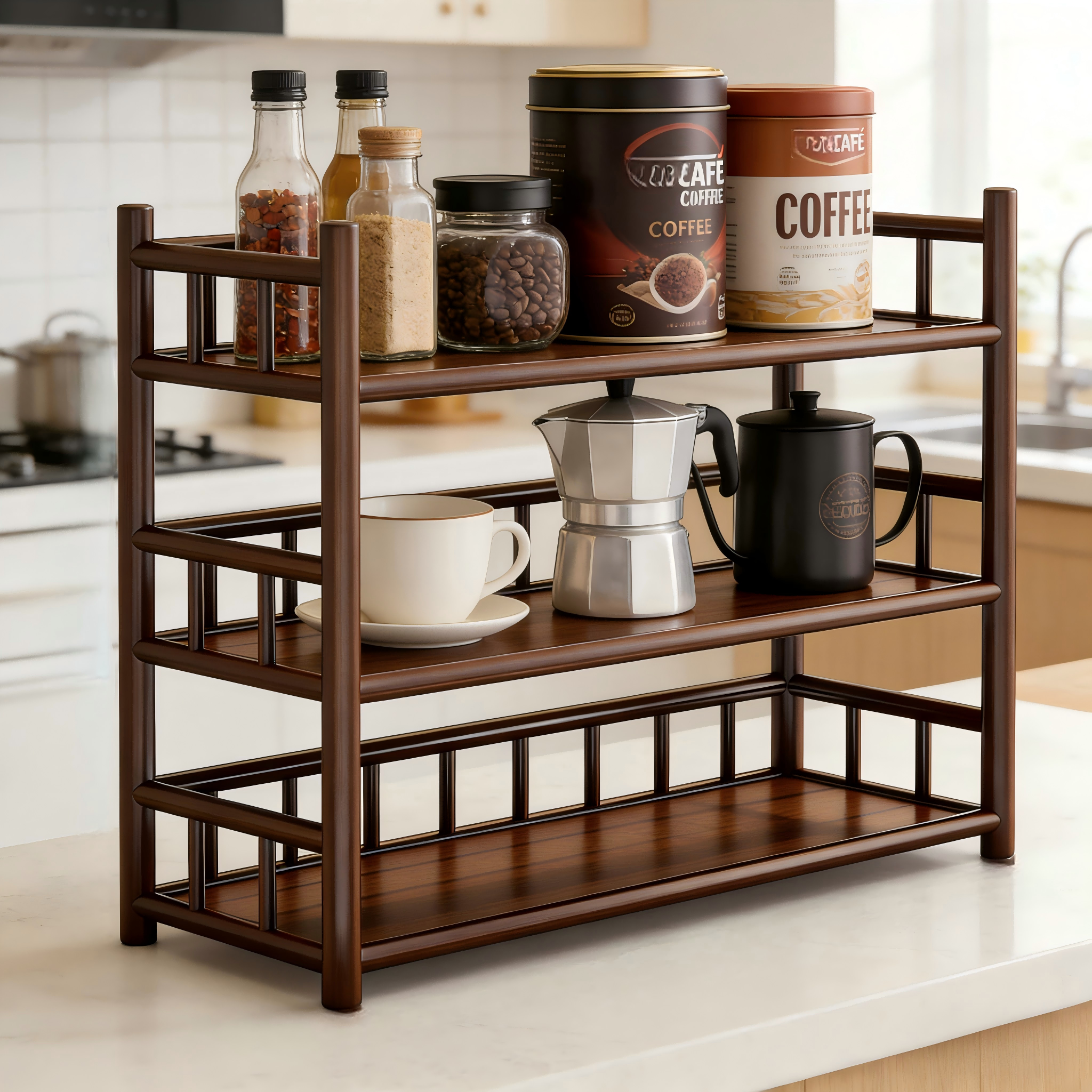 Bamboo Matcha & Coffee Station - огляд і ціна Commercial Kitchen Shelving
