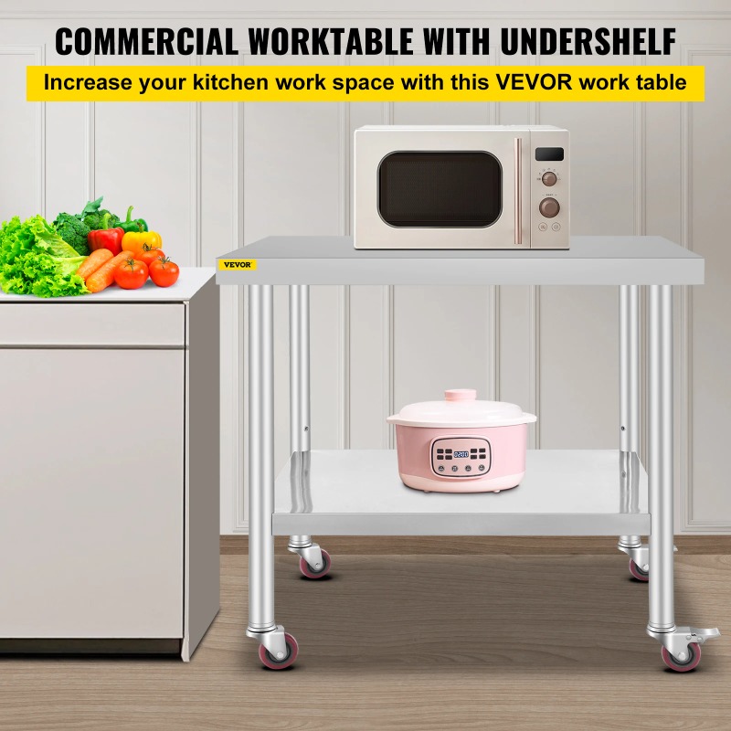 Stainless Steel Kitchen Prep T - огляд і ціна Commercial Kitchen Prep Table With Storage