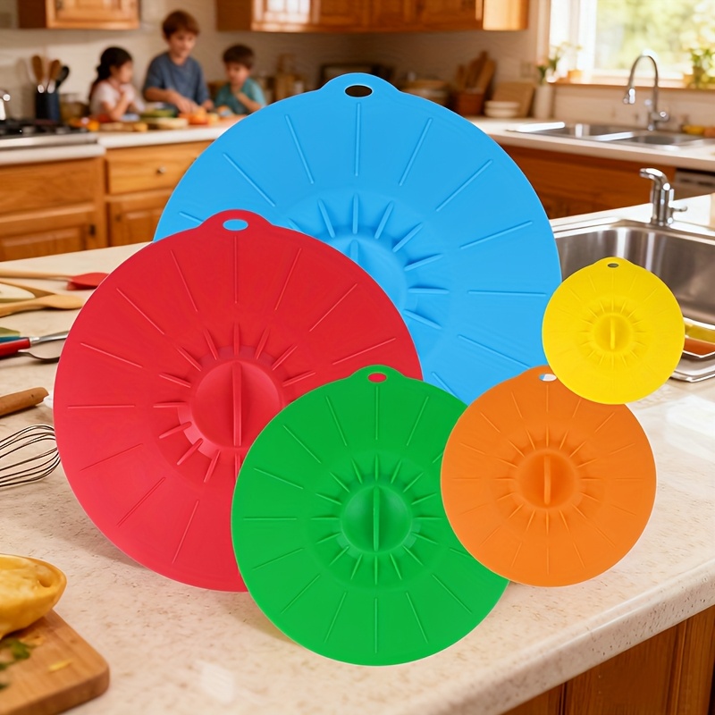 5-Piece Silicone Lids, Heat-Re - огляд і ціна Commercial Kitchen Pots And Pans