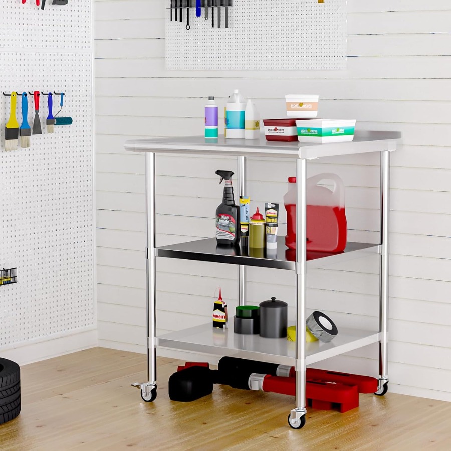 Stainless Steel Undershelf for - огляд і ціна Commercial Kitchen Prep Table With Storage
