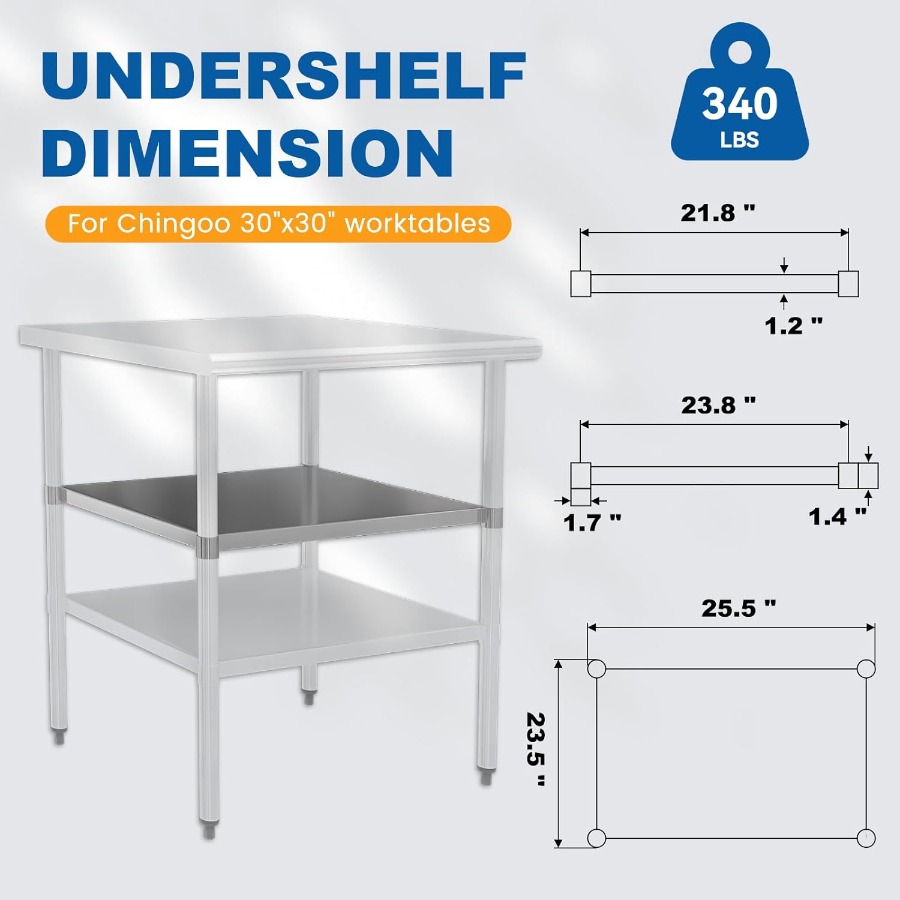 Stainless Steel Undershelf for - огляд і ціна Commercial Kitchen Prep Table With Storage