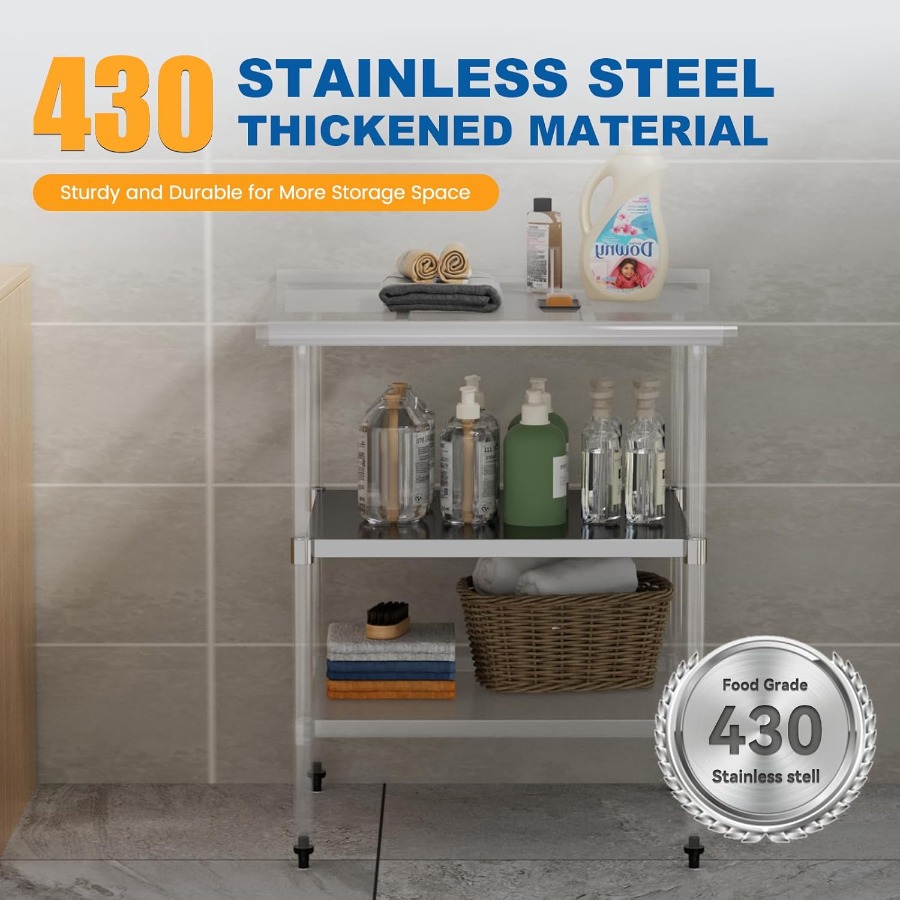 Stainless Steel Undershelf for - огляд і ціна Commercial Kitchen Prep Table With Storage