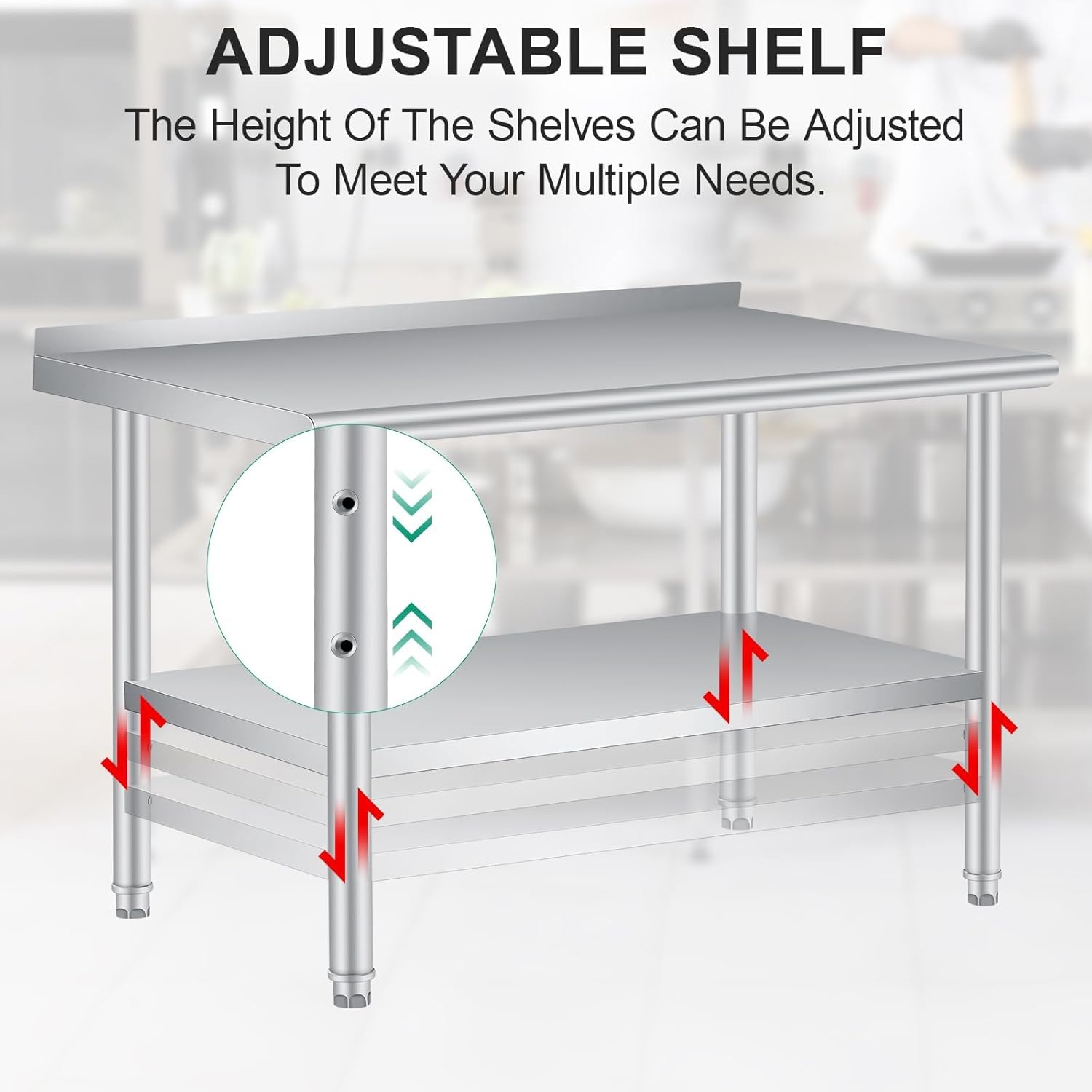 60”X 24”Stainless Steel Work T - огляд і ціна Commercial Kitchen Prep Table With Storage
