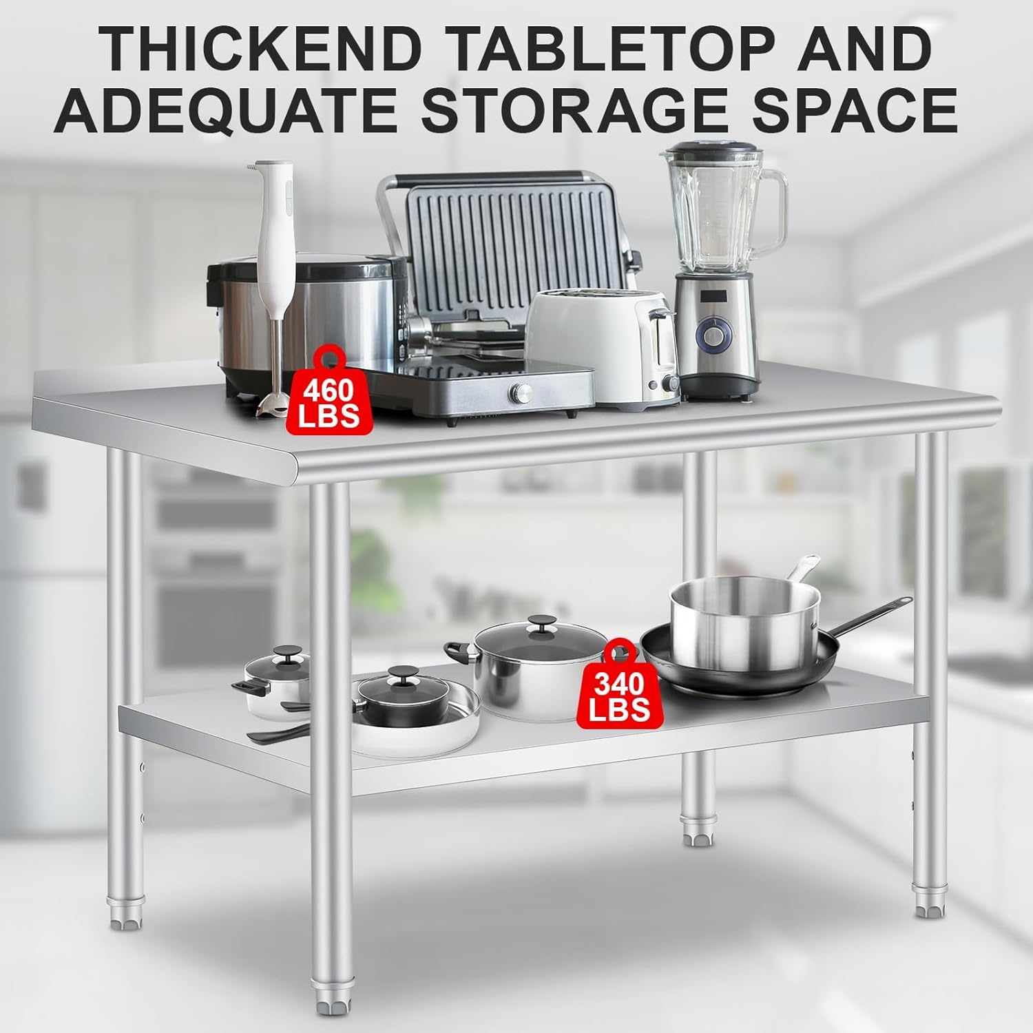 60”X 24”Stainless Steel Work T - огляд і ціна Commercial Kitchen Prep Table With Storage