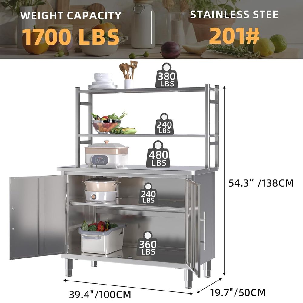 40 x 20 Commercial Kitchen Pre - огляд і ціна Commercial Kitchen Prep Table With Storage