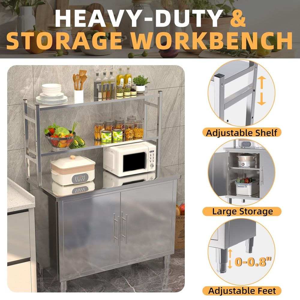 40 x 20 Commercial Kitchen Pre - огляд і ціна Commercial Kitchen Prep Table With Storage