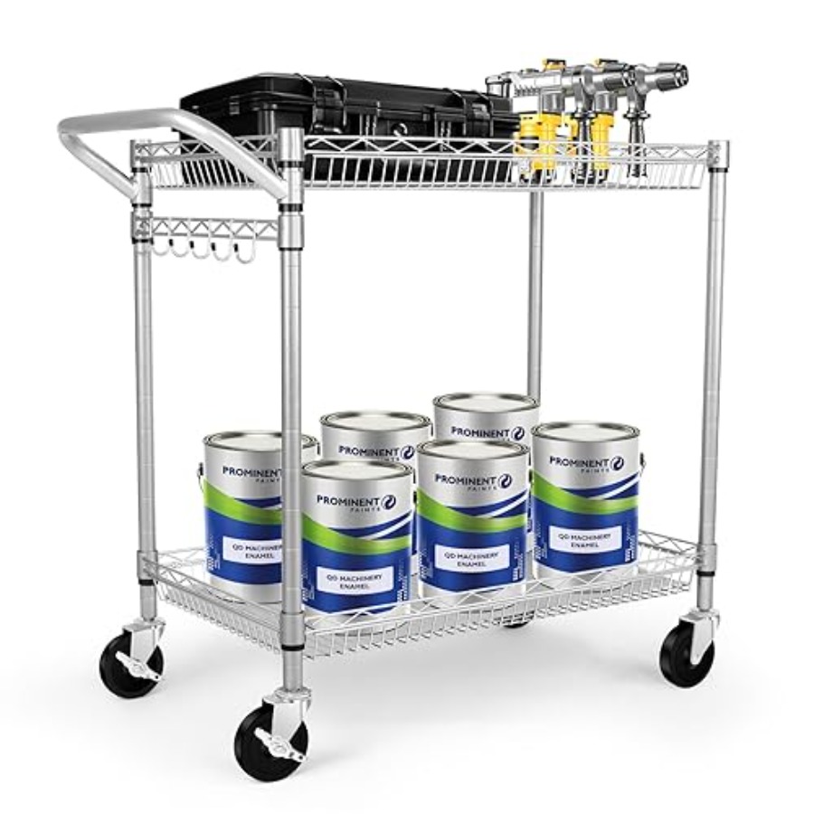 Heavy Duty 2 Tier Rolling Cart - огляд і ціна Commercial Kitchen Dimensions
