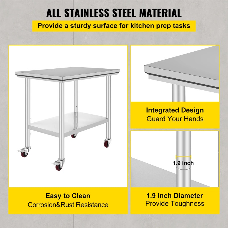 【Premium】SucceBuy Stainless St - огляд і ціна Commercial Kitchen Bench
